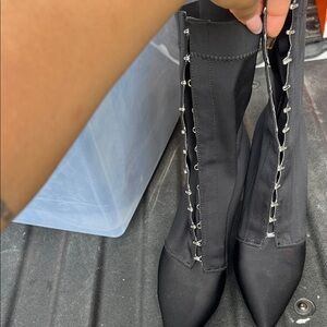 PrettyLittleThing Black Lace Up Boots